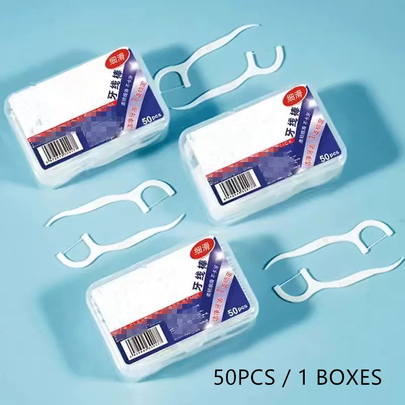 High Tensile Strength Dental Floss Pick Bow Shaped Super Thin Dental Floss Clean Between Teeth Interdental Oral Hygiene Care