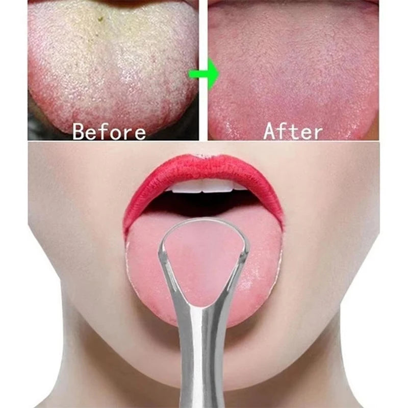 High-Quality Portable Single Layer Tongue Scraper Reusable Stainless Steel Oral Mouth Brush Tongue Scraper Fresh Breath Maker