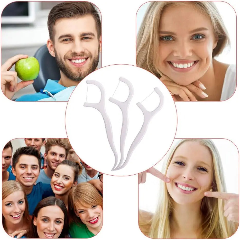 High Tensile Strength Dental Floss Pick Bow Shaped Super Thin Dental Floss Clean Between Teeth Interdental Oral Hygiene Care