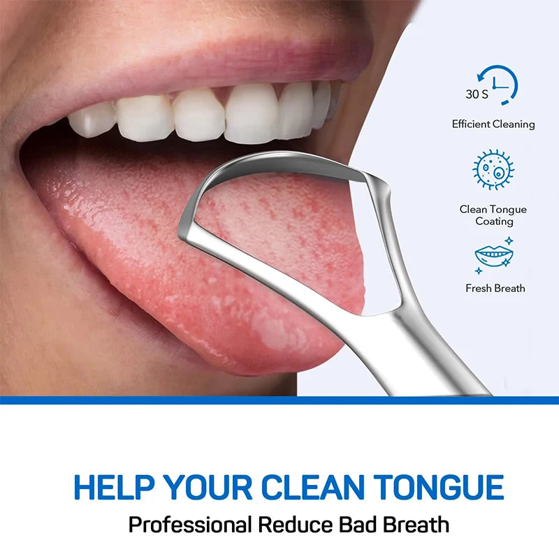 High-Quality Portable Single Layer Tongue Scraper Reusable Stainless Steel Oral Mouth Brush Tongue Scraper Fresh Breath Maker