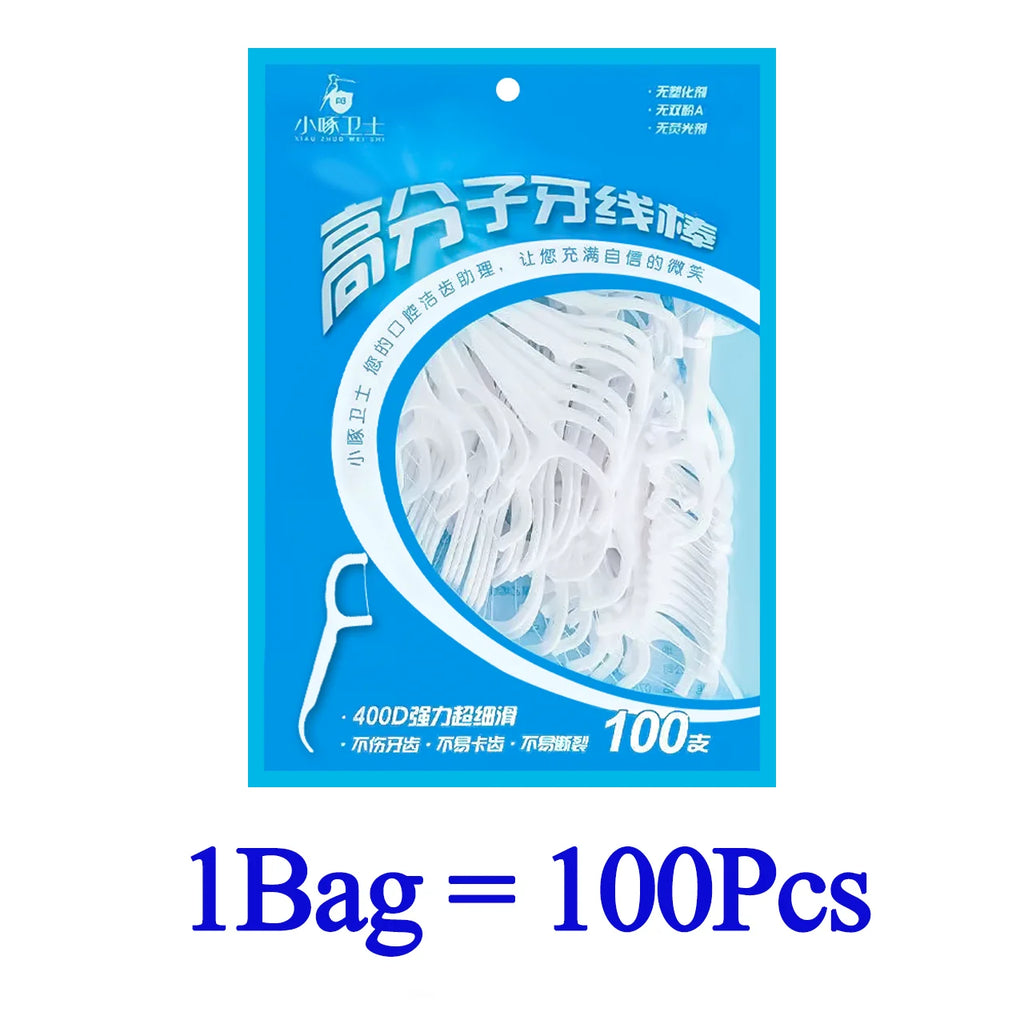 High Tensile Strength Dental Floss Pick Bow Shaped Super Thin Dental Floss Clean Between Teeth Interdental Oral Hygiene Care