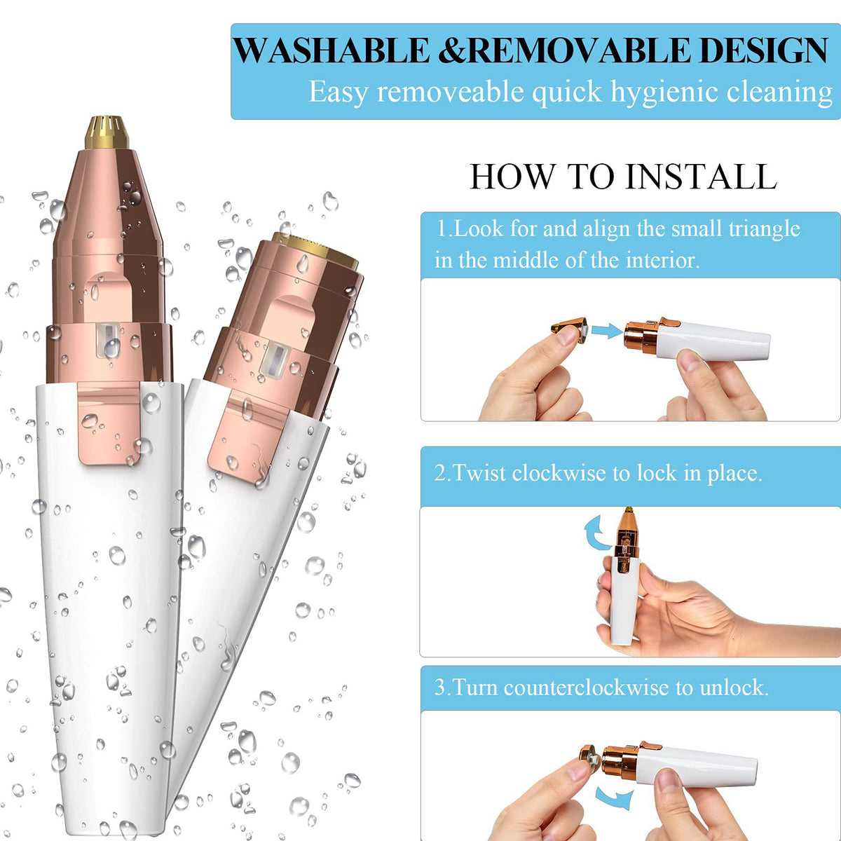 Portable LED Eyebrow Trimmer and Facial Hair Remover