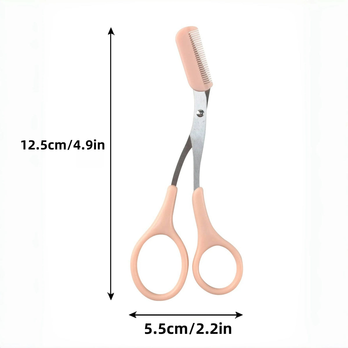 Stainless Steel Eyebrow Trimming cissors with built-in Comb Pink/White/Black SPrecise Grooming Tool Creating Perfect Eyebrows